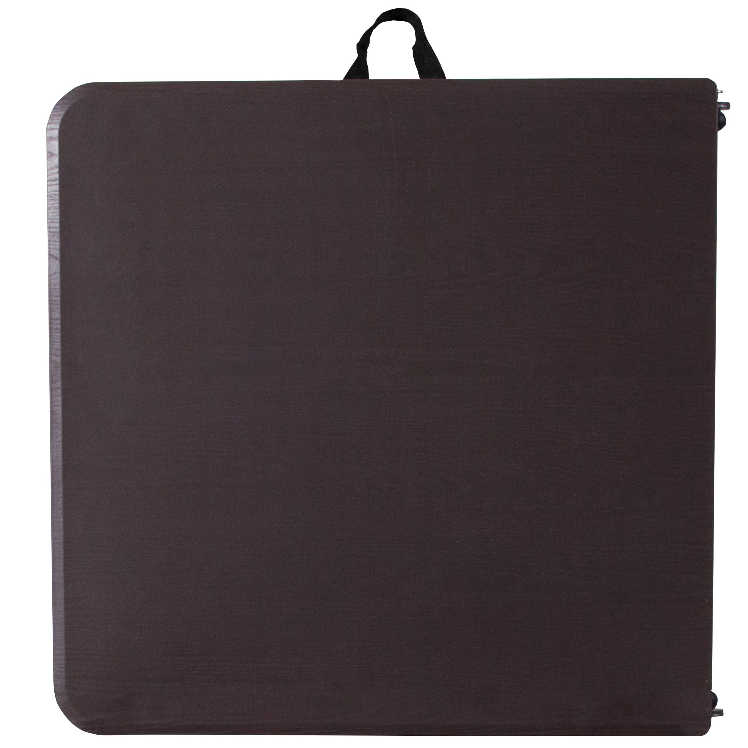 4-Foot Height Adjustable Bi-Fold Dark Gray Plastic Folding Table with Carrying Handle - Image 19