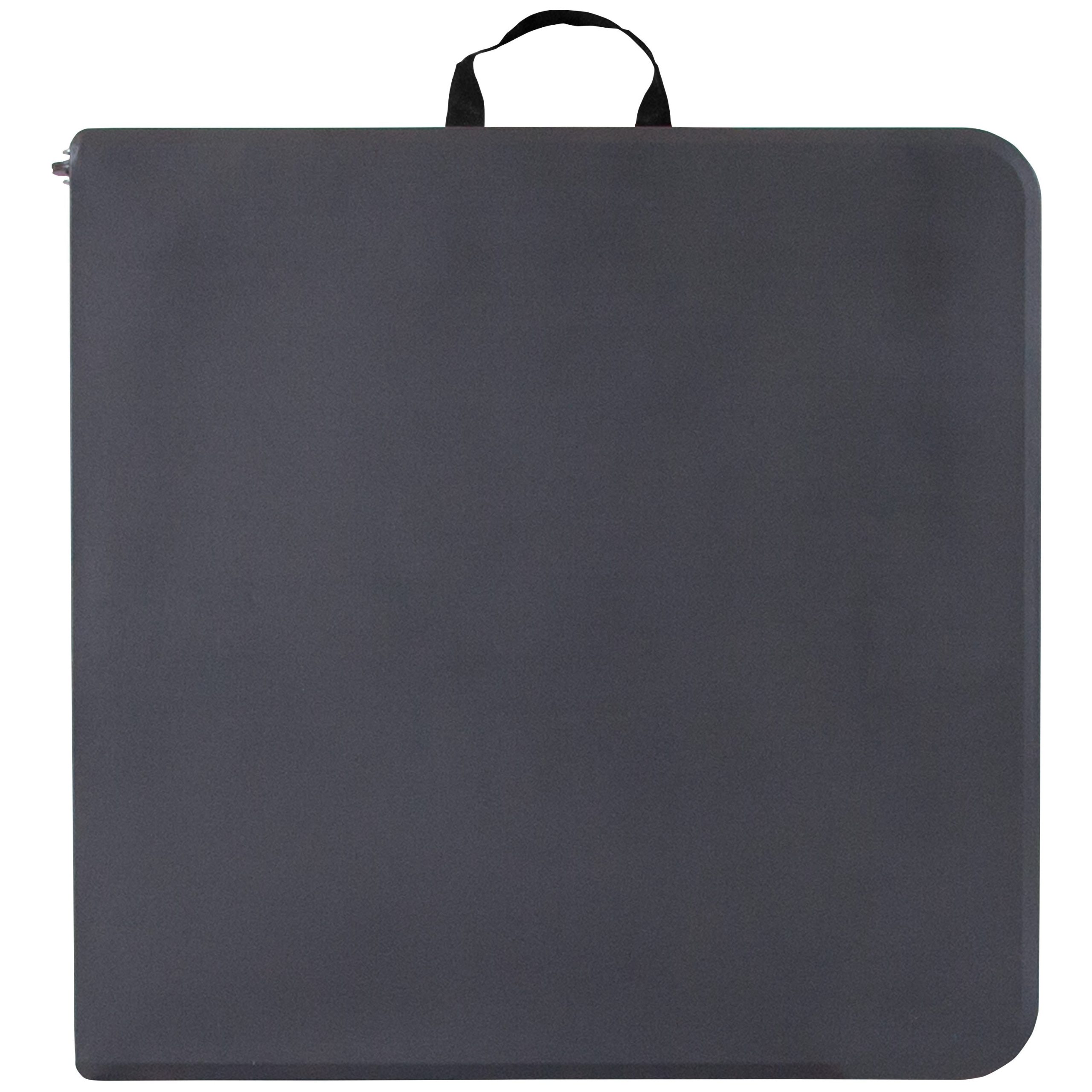 4-Foot Height Adjustable Bi-Fold Dark Gray Plastic Folding Table with Carrying Handle - Image 6