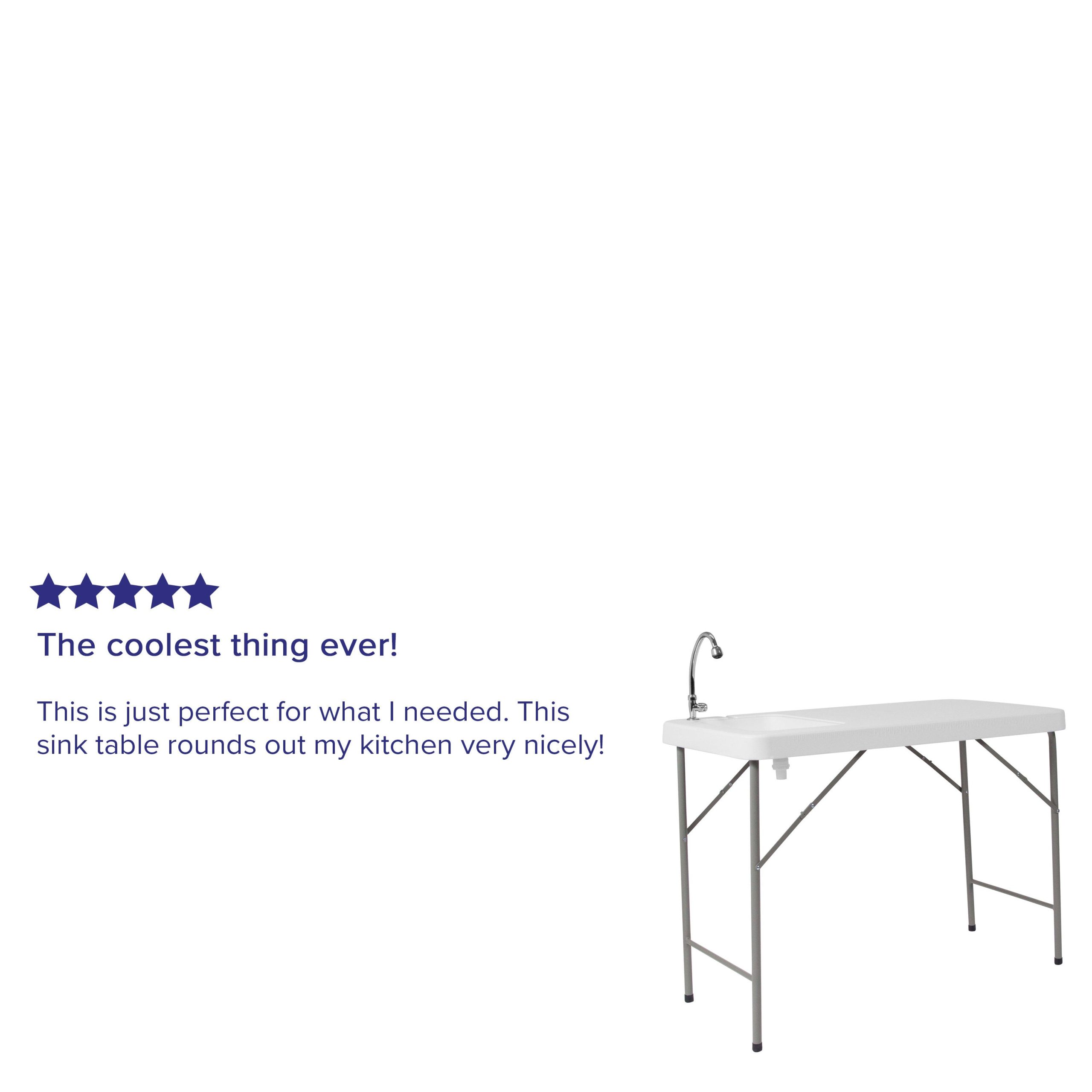 4-Foot Portable Fish Cleaning Table / Outdoor Camping Table and Sink - Image 4