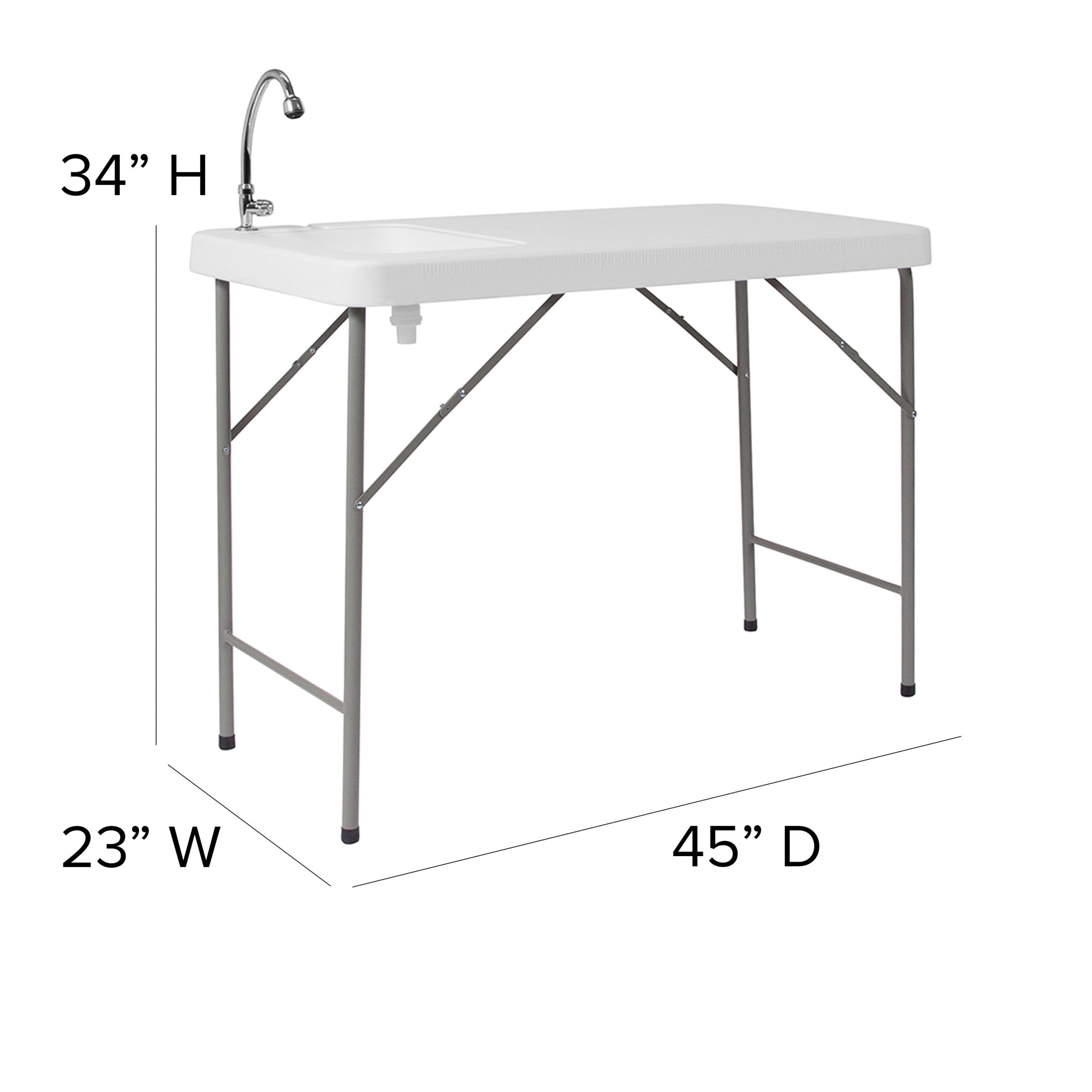 4-Foot Portable Fish Cleaning Table / Outdoor Camping Table and Sink - Image 5