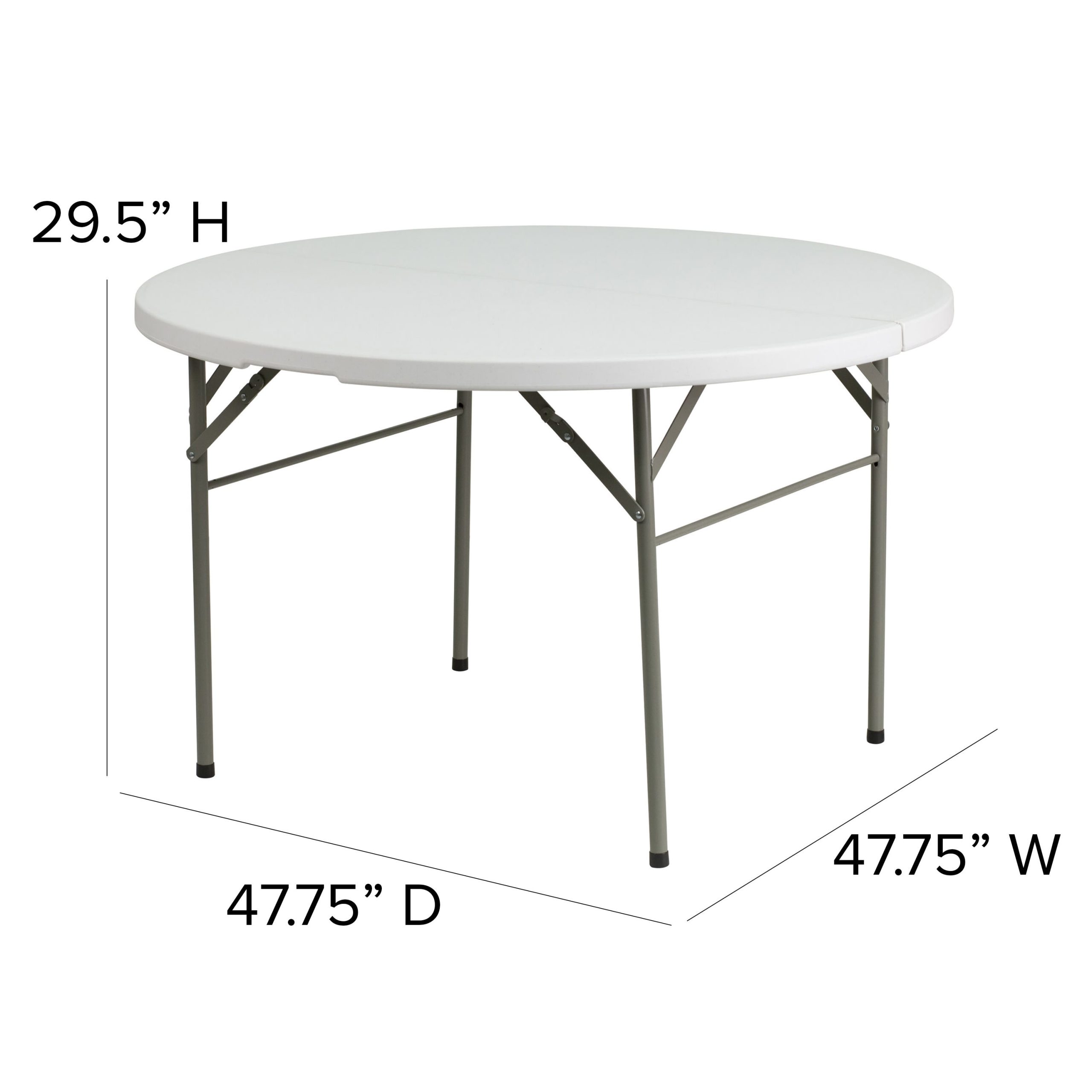 4-Foot Round Bi-Fold Plastic Banquet and Event Folding Table with Carrying Handle - Image 6
