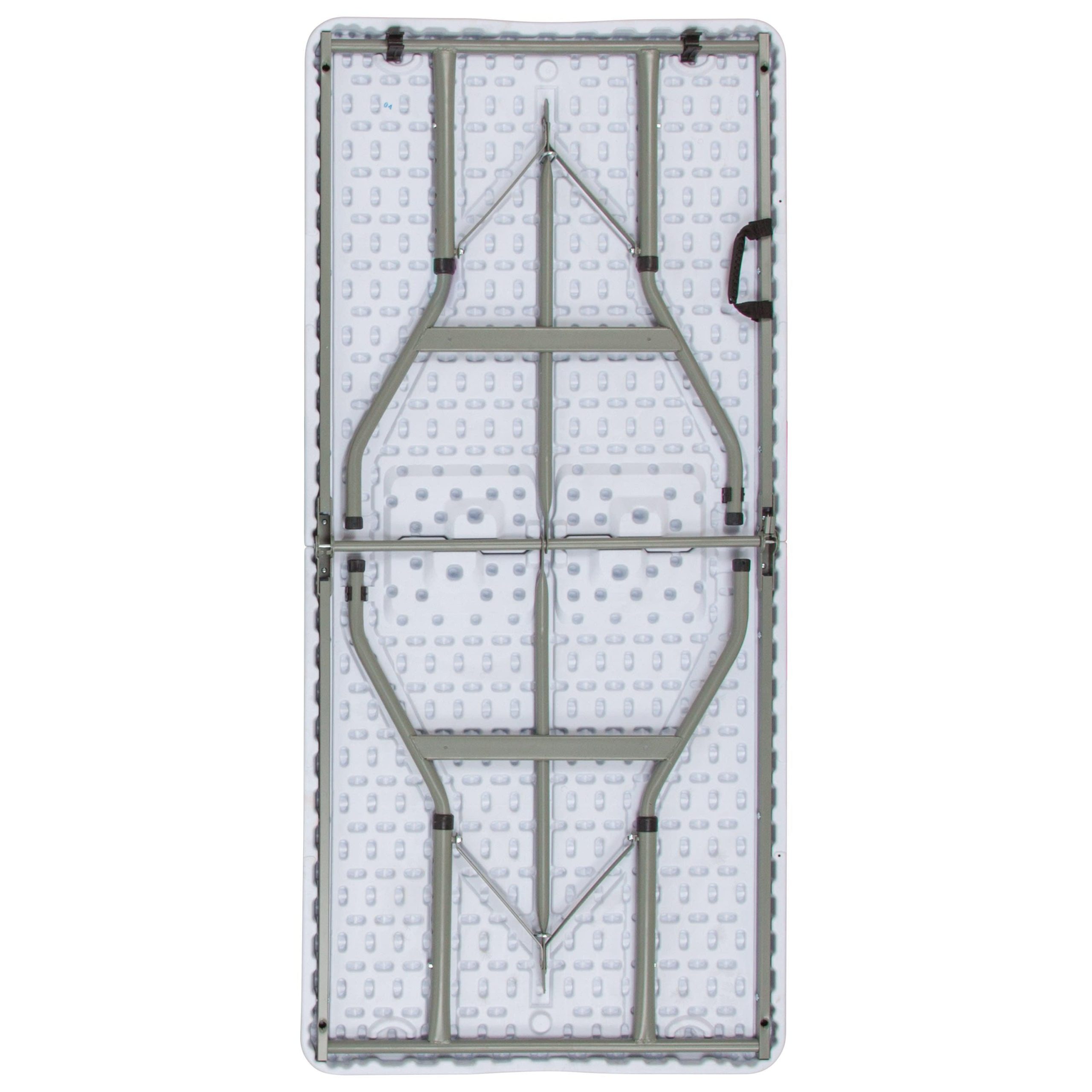 5-Foot Height Adjustable Bi-Fold Plastic Banquet and Event Folding Table with Carrying Handle - Image 5