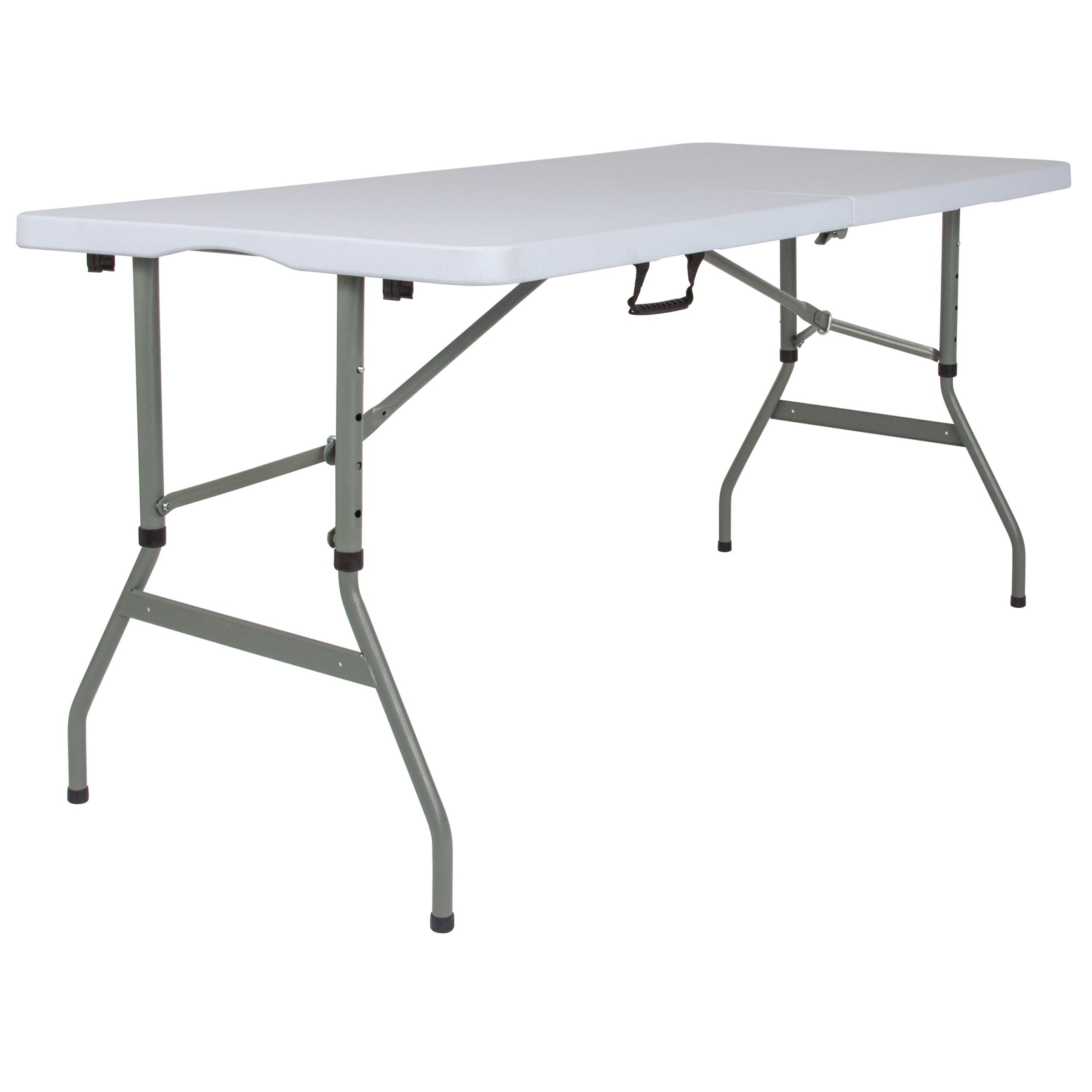 5-Foot Height Adjustable Bi-Fold Plastic Banquet and Event Folding Table with Carrying Handle - Image 7