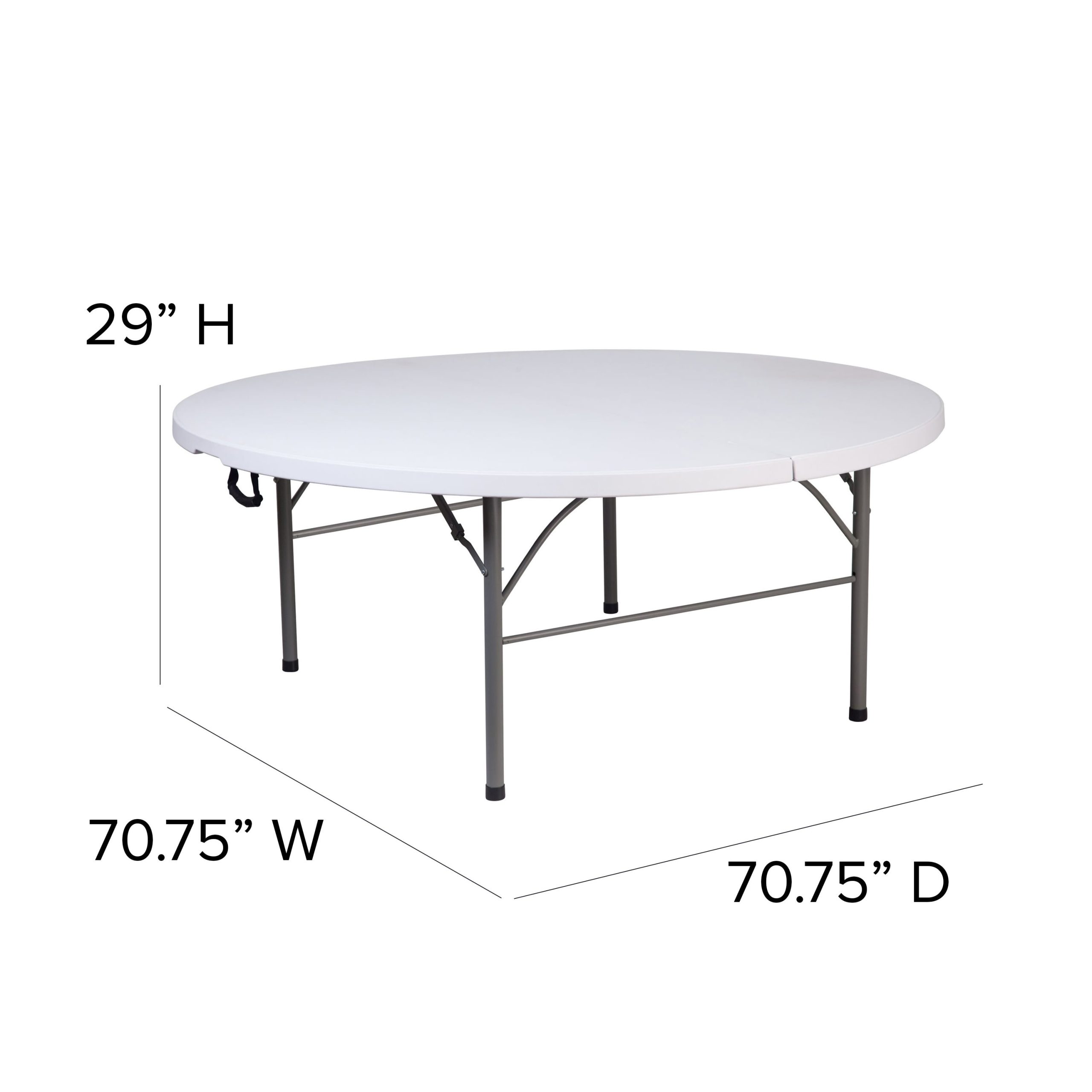 5.89-Foot Round Bi-Fold Plastic Banquet and Event Folding Table with Carrying Handle - Image 5