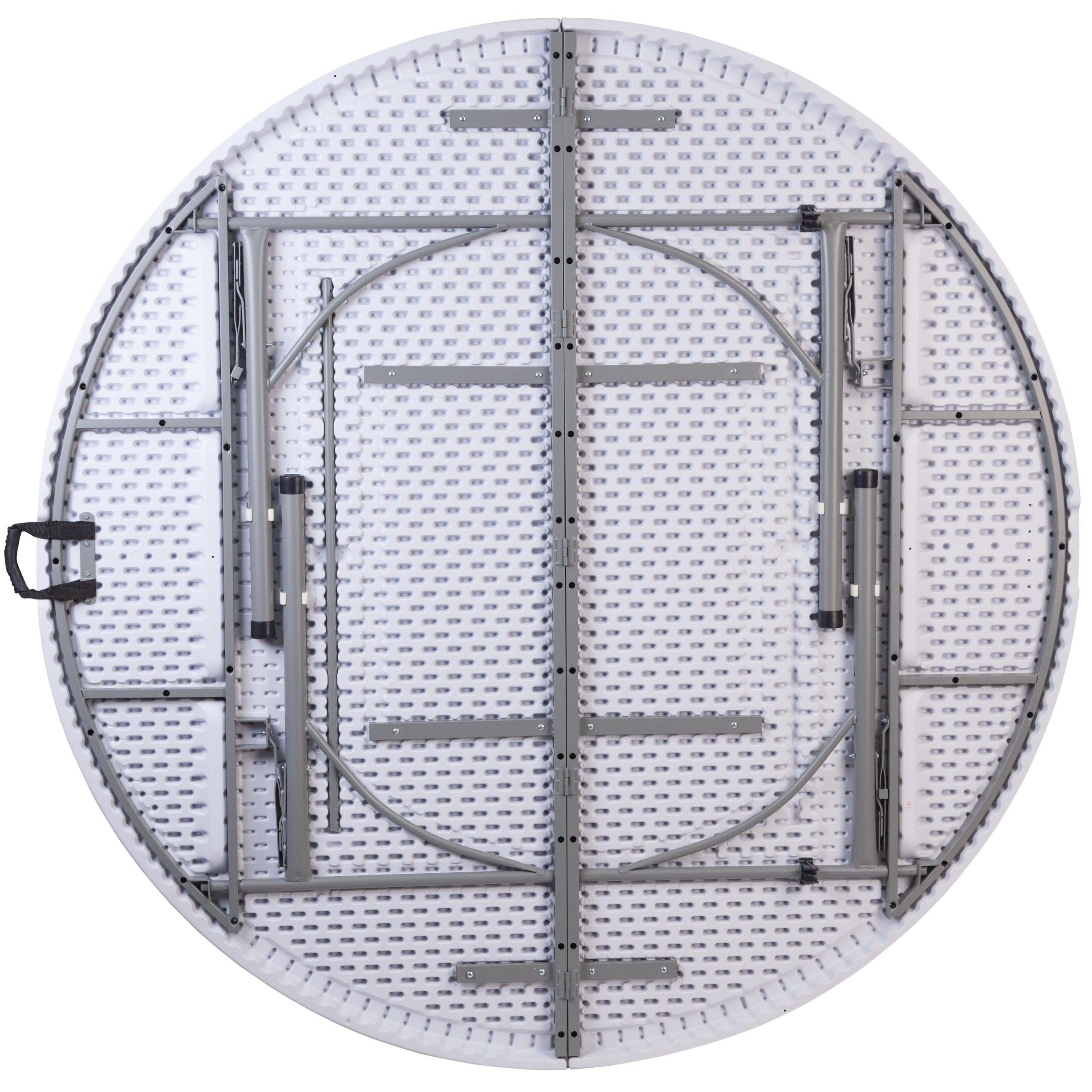 5.89-Foot Round Bi-Fold Plastic Banquet and Event Folding Table with Carrying Handle - Image 8