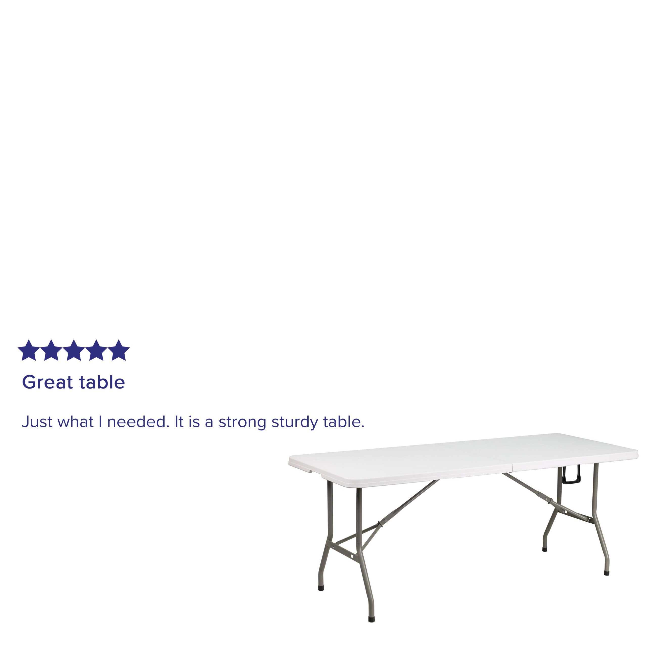 6-Foot Bi-Fold Plastic Banquet and Event Folding Table with Carrying Handle - Image 16