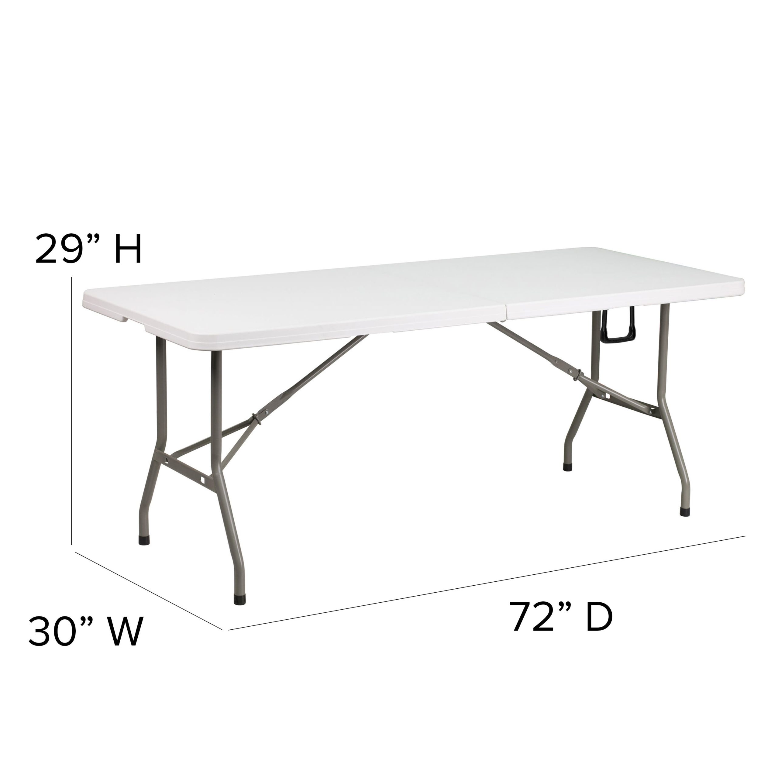 6-Foot Bi-Fold Plastic Banquet and Event Folding Table with Carrying Handle - Image 18