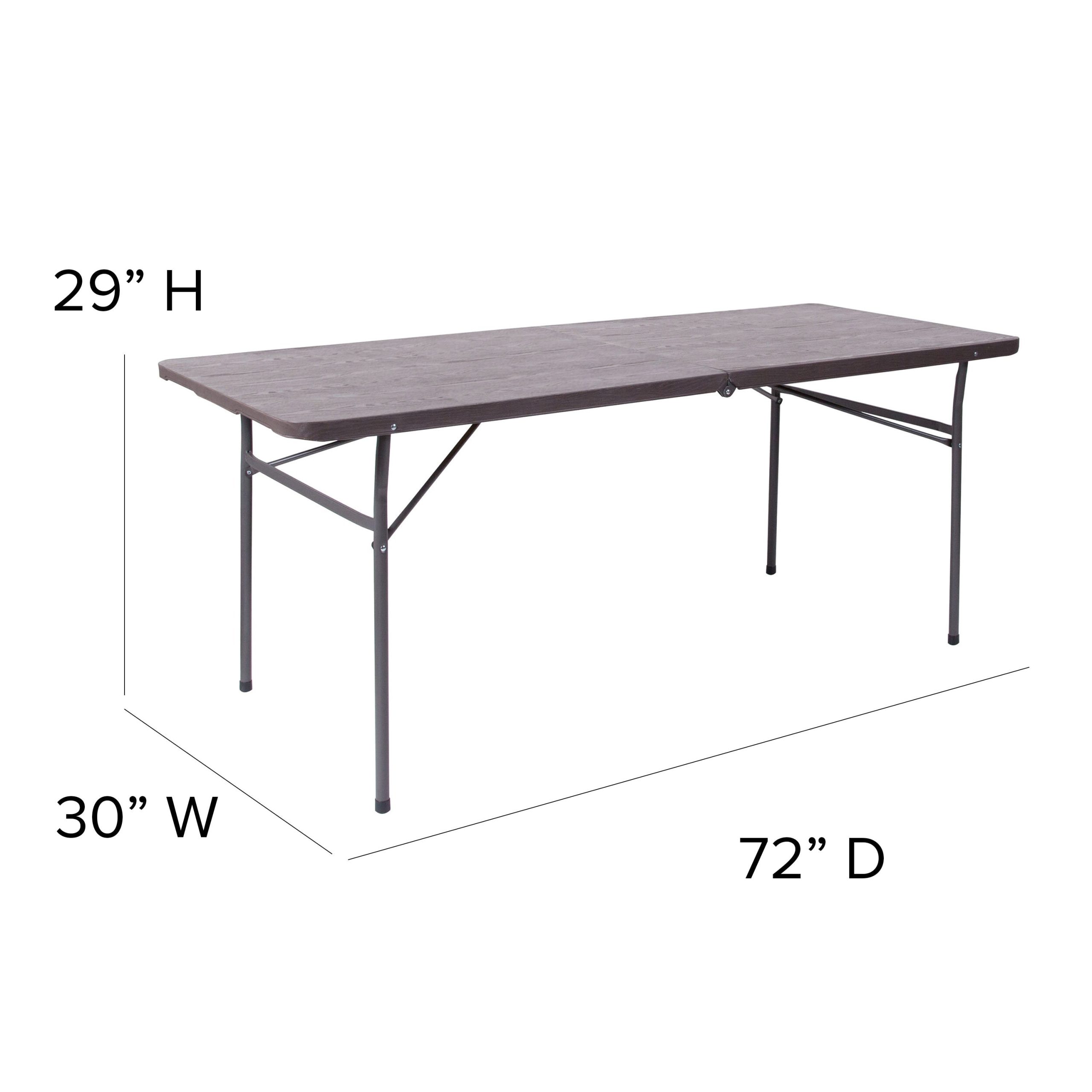 6-Foot Bi-Fold Plastic Banquet and Event Folding Table with Carrying Handle - Image 26