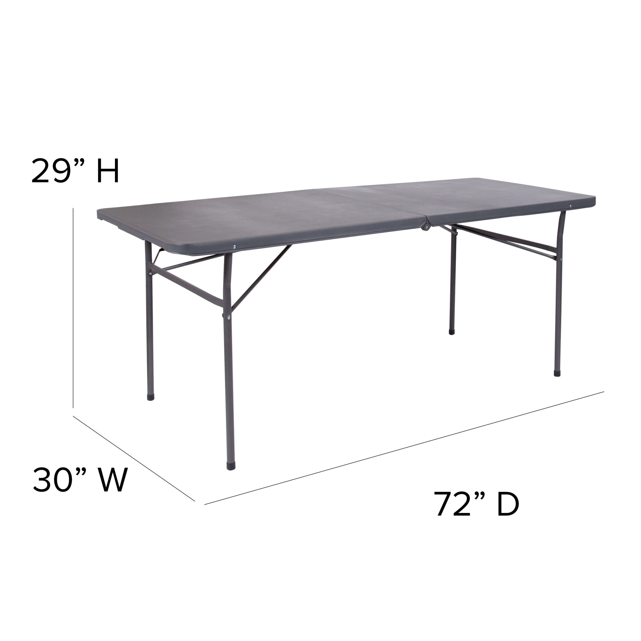 6-Foot Bi-Fold Plastic Banquet and Event Folding Table with Carrying Handle - Image 5