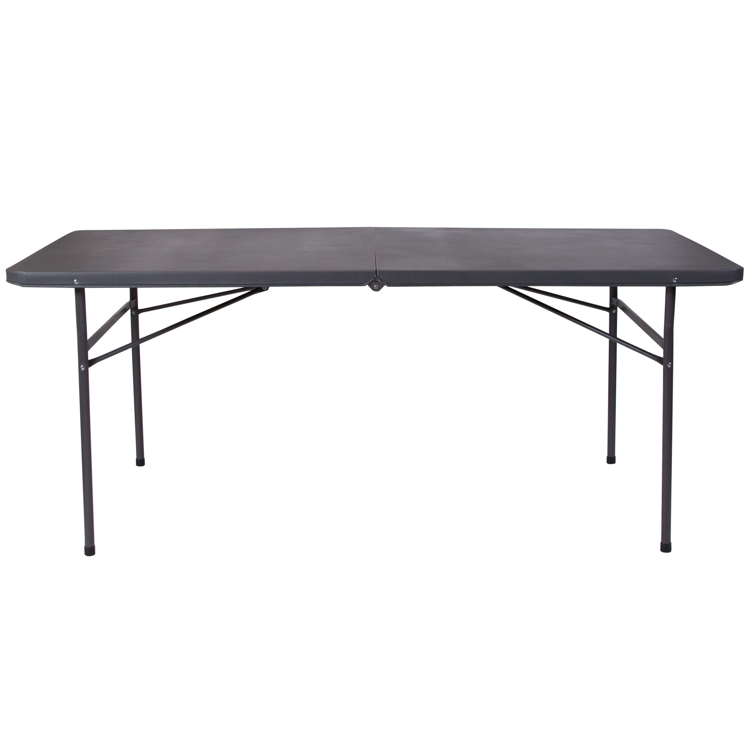 6-Foot Bi-Fold Plastic Banquet and Event Folding Table with Carrying Handle - Image 7