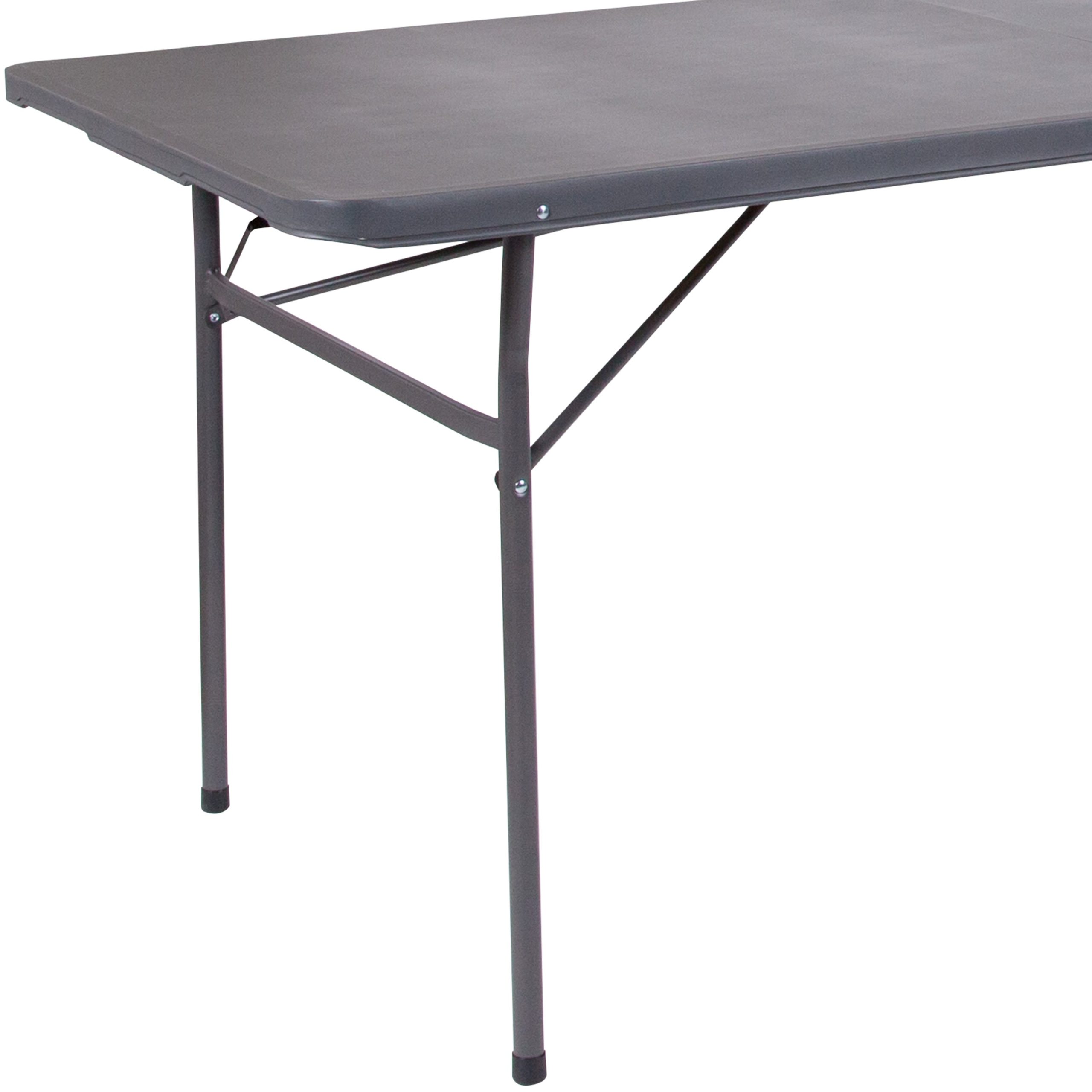 6-Foot Bi-Fold Plastic Banquet and Event Folding Table with Carrying Handle - Image 9