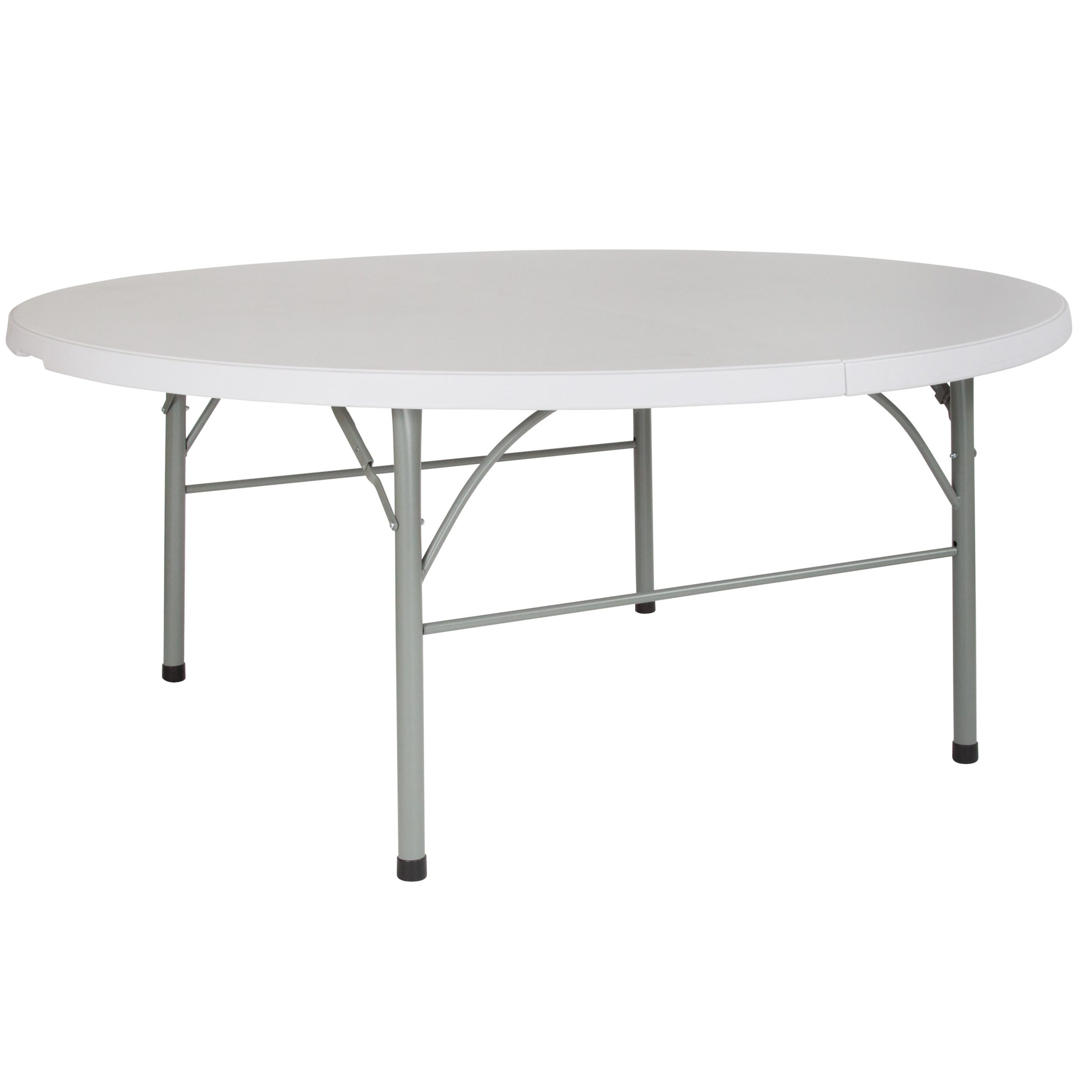 6-Foot Round Bi-Fold Plastic Banquet and Event Folding Table with Carrying Handle - Image 12