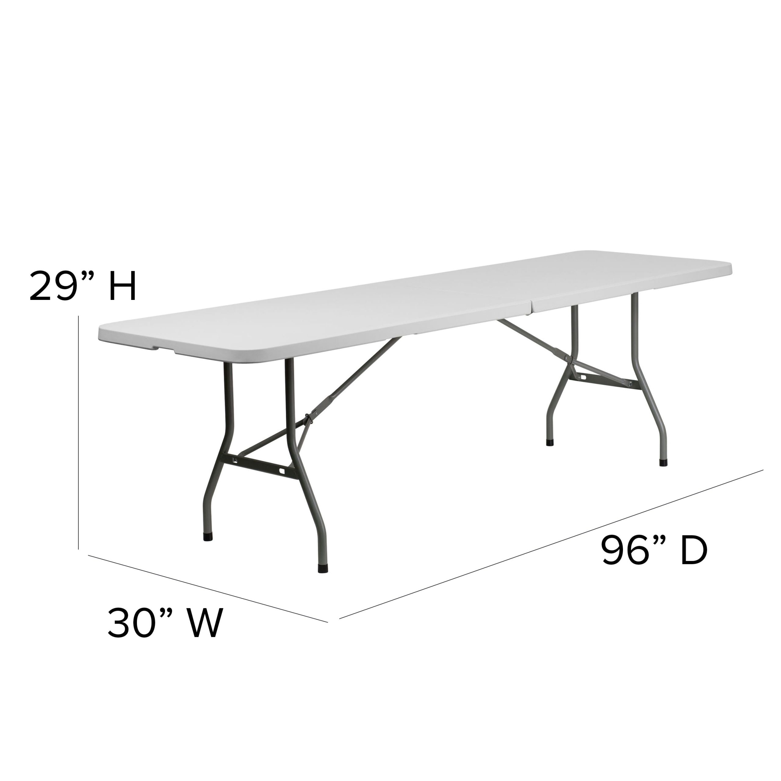 8-Foot Bi-Fold Plastic Banquet and Event Folding Table with Carrying Handle - Image 6