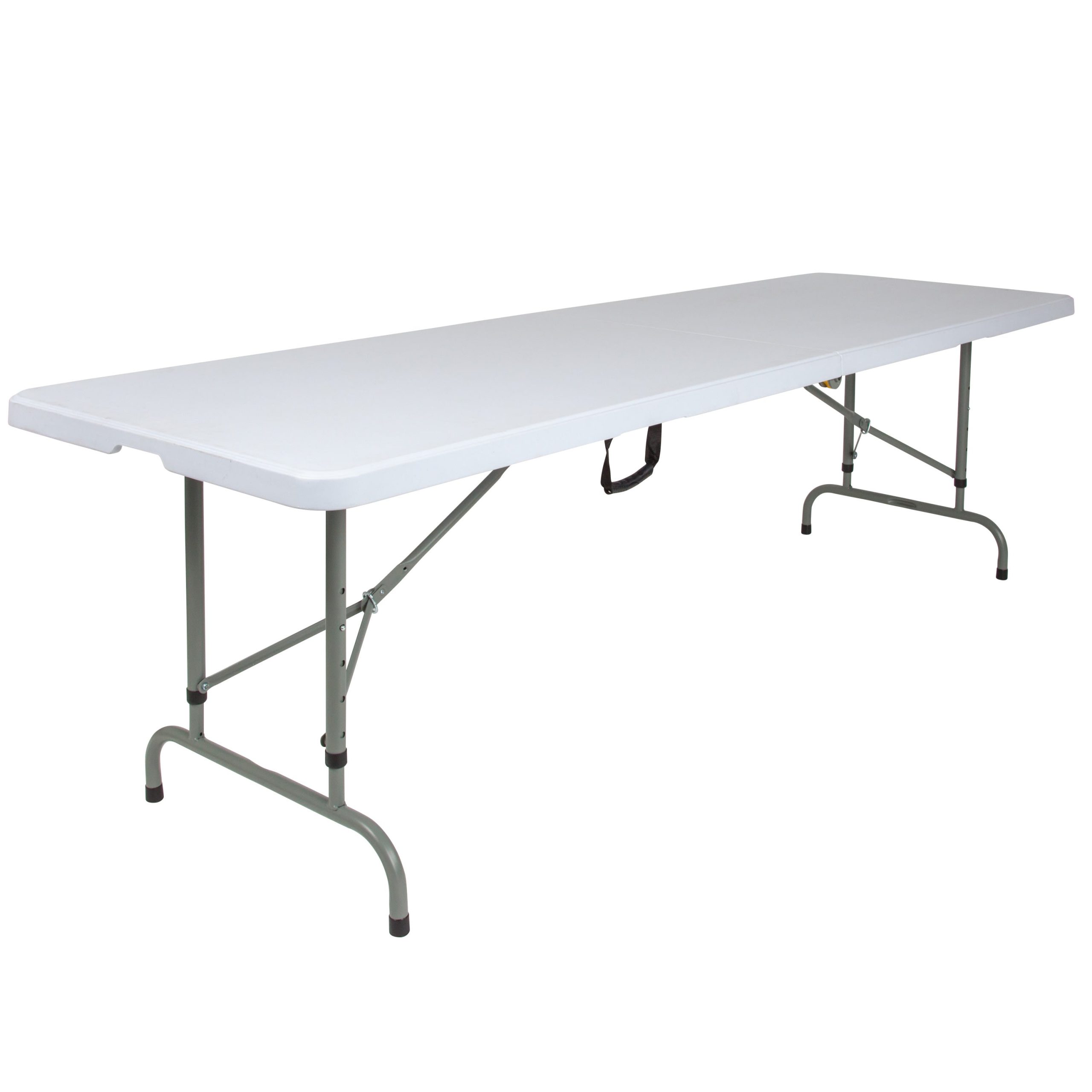 8-Foot Height Adjustable Bi-Fold Plastic Banquet and Event Folding Table with Carrying Handle - Image 9