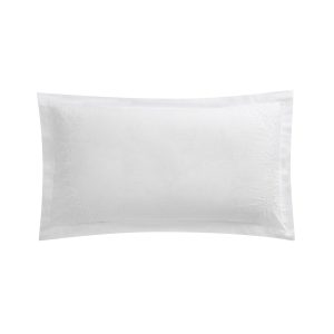 Esmeralda White Floral Embroidered Linen Blend King Size Oxford Pillowcases - Pair