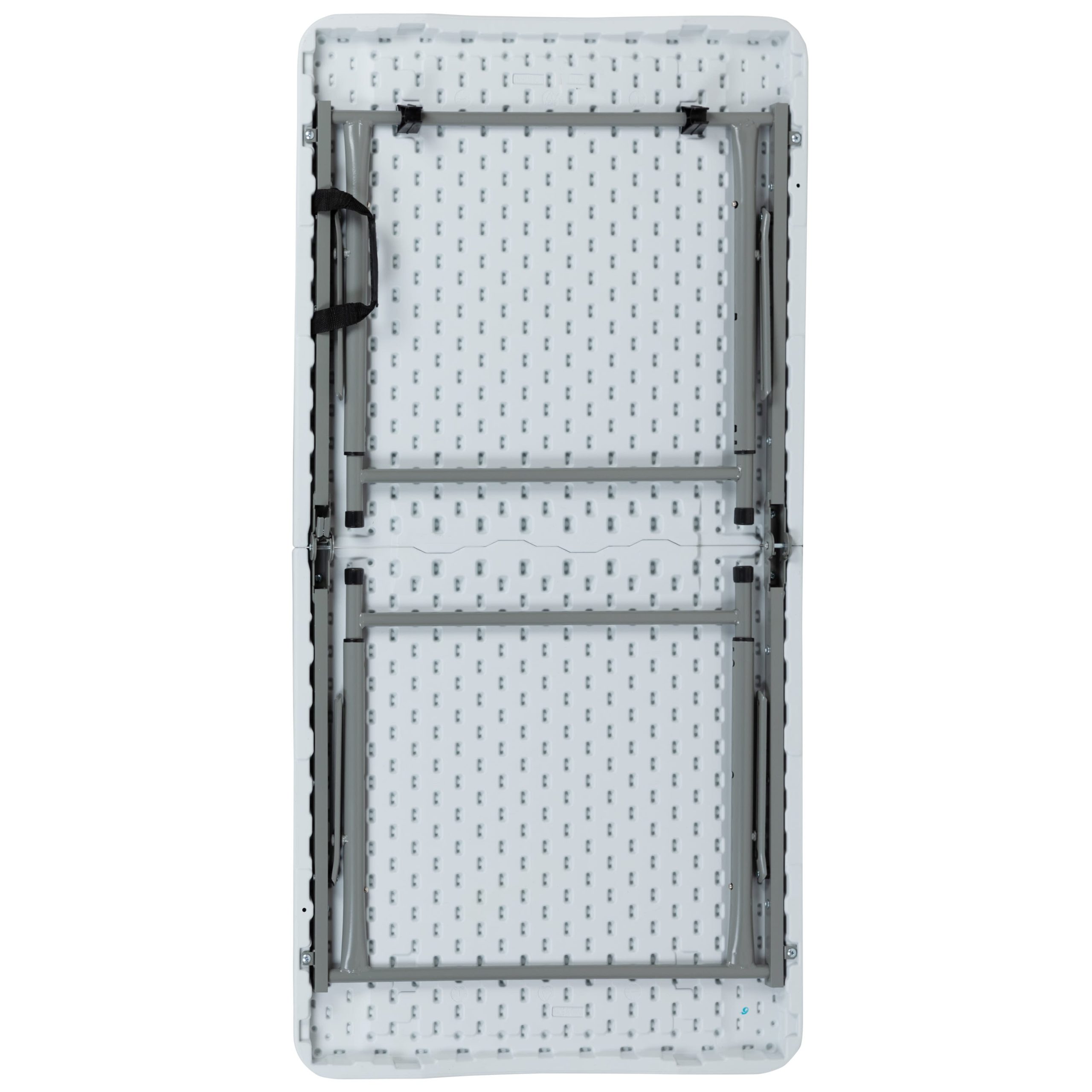 Height Adjustable Bi-Fold Plastic Folding Table with Carrying Handle - Image 11