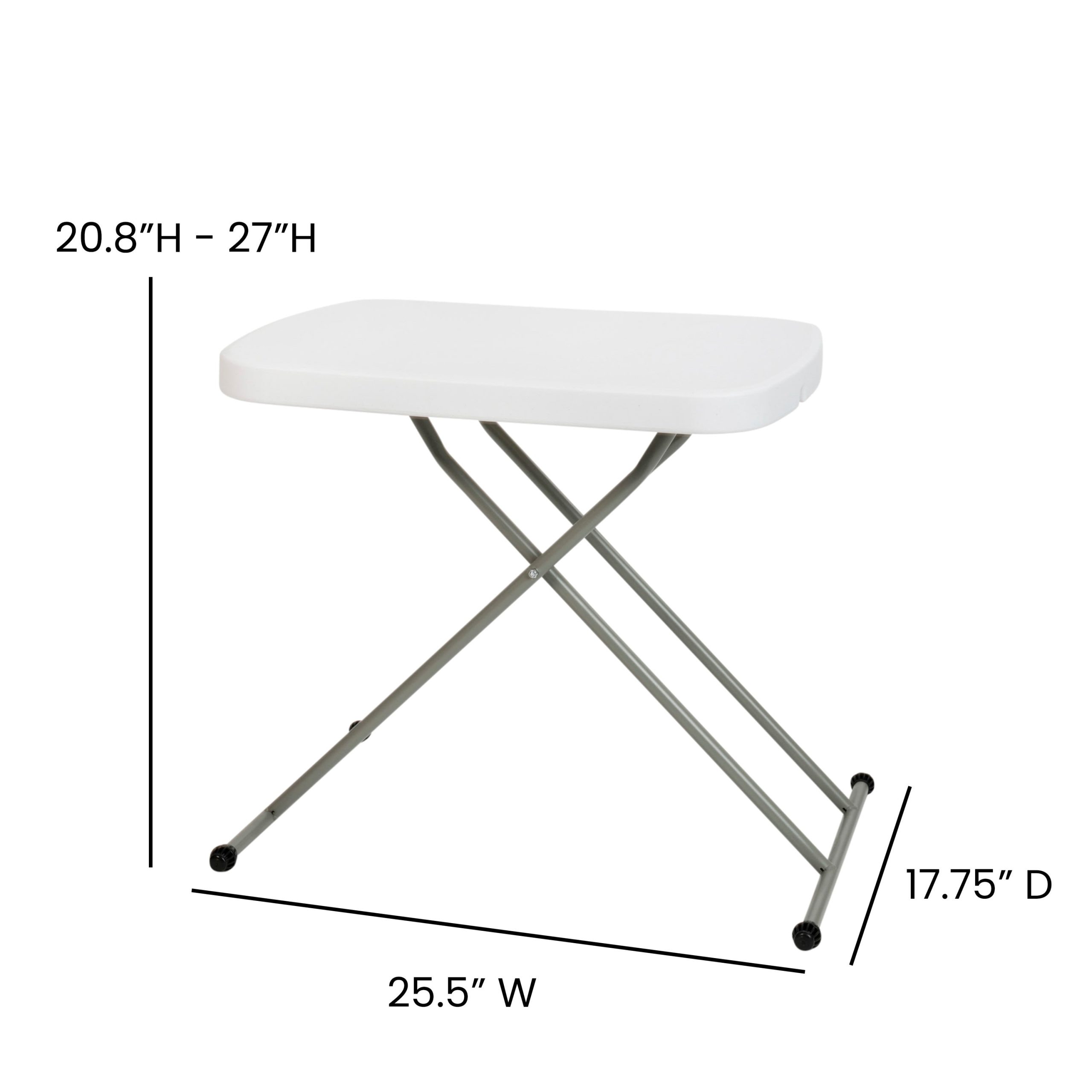Indoor/Outdoor Plastic Folding Table, Adjustable Height Commercial Grade Side Table, Laptop Table, TV Tray - Image 5